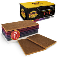Premium 6" x 9" 10 Scuff Pad Variety Pack, 2 Each Maroon, Gray, Gold, Purple and White - Scuffing, Scouring, Sanding, Cleaning, Automotive