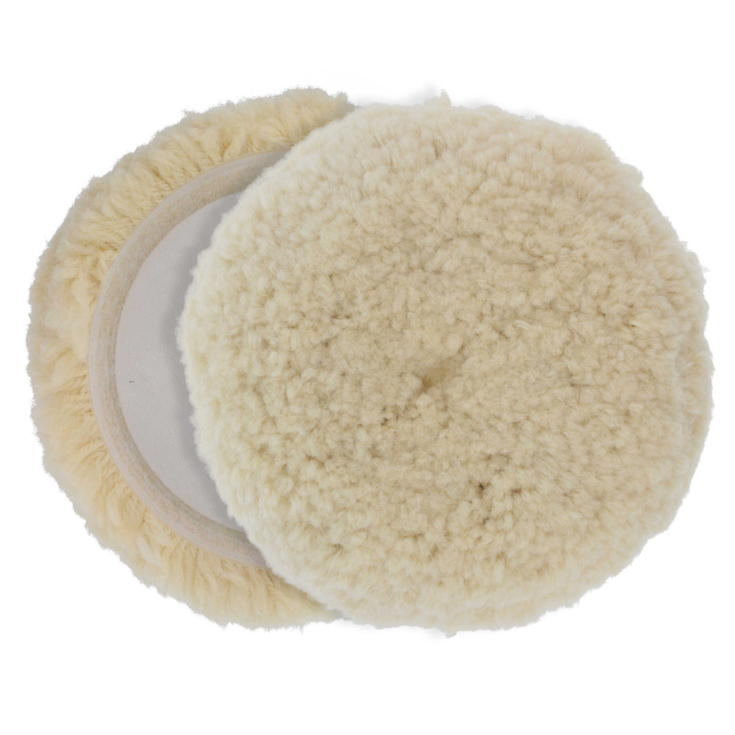 8" 100% Premium Wool Hook & Loop Grip Buffing Pad for Compound Cutting & Polishing - Fits Automotive Car Detailing Polisher Sanders - Polish
