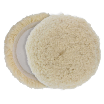 8" 100% Premium Wool Hook & Loop Grip Buffing Pad for Compound Cutting & Polishing - Fits Automotive Car Detailing Polisher Sanders - Polish
