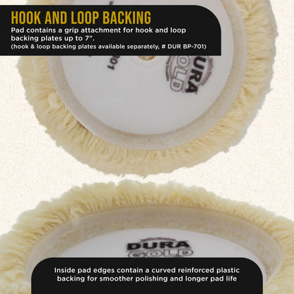 8" 100% Premium Wool Hook & Loop Grip Buffing Pad for Compound Cutting & Polishing - Fits Automotive Car Detailing Polisher Sanders - Polish