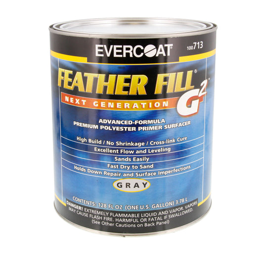 Gray - Feather Fill G2 Next Generation Premium Polyester Primer Surfacer, 1 Gallon