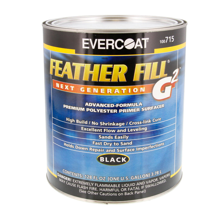 Black - Feather Fill G2 Next Generation Premium Polyester Primer Surfacer, 1 Gallon