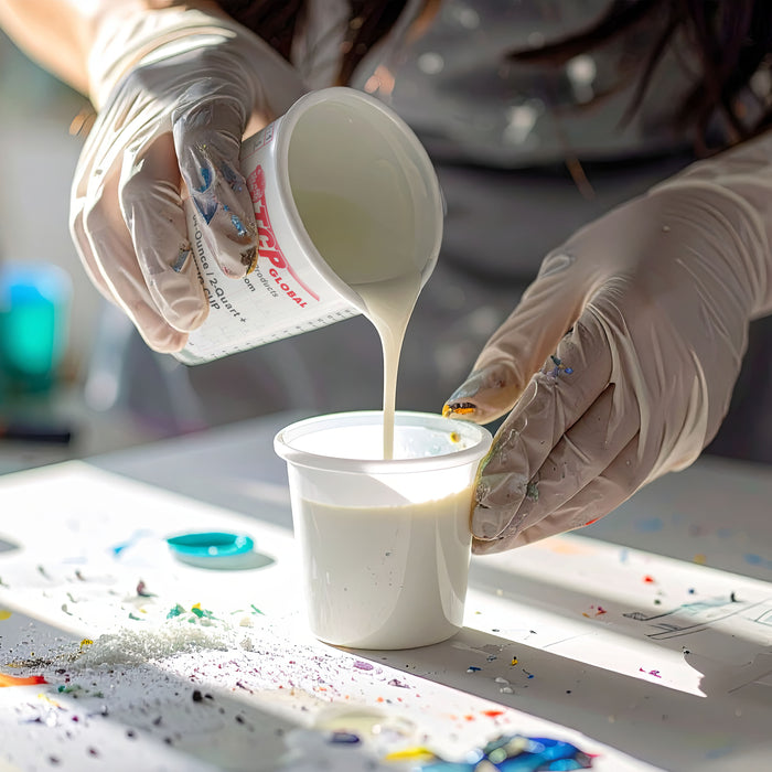 Custom Shop Paint Mixing Cups, 5-Quart (12 Pack) - Plastic Measuring Cups for Liquids, Automotive Painting, Epoxy Resin, Acrylic Arts, Crafts, Disposable or Reusable, Graduated, Mixing Ratios