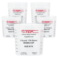 Paint Mixing Cups, 5-Quart (12 Pack) - Plastic Measuring Cups for Liquids, Automotive Painting, Epoxy Resin, Acrylic Arts, Crafts