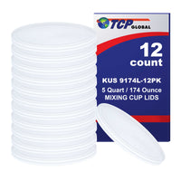 Paint Mixing Pail Lids Only (12 Pack) 5 Quart Size - Exclusively Fits Custom Shop/Mixing Pail, 174 Ounce Size - Auto Paint Lids for