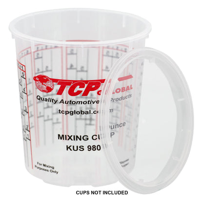 Paint Mixing Cup Lids Only (Box of 50) 2 Quart Size - Exclusively Fits Custom Shop/Cups, 64 Ounce Size - Auto Paint Cup Lids for Acrylic