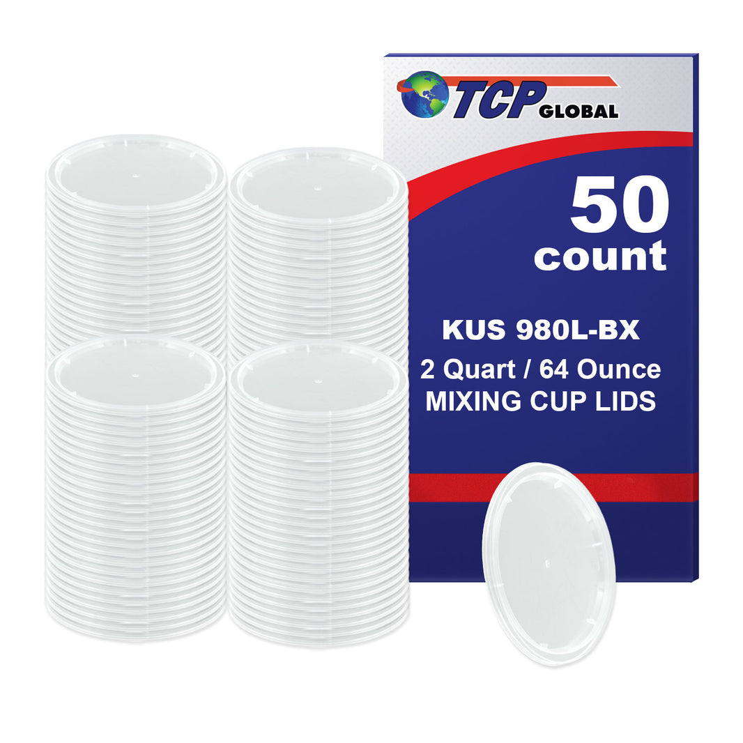 Paint Mixing Cup Lids Only (Box of 50) 2 Quart Size - Exclusively Fits Custom Shop/Cups, 64 Ounce Size - Auto Paint Cup Lids for Acrylic