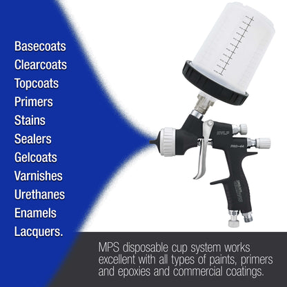 Master Paint System MPS, 4 Pack Set of Mini Size 6 Ounce (180ml) Hard Cups and Retainer Rings - 4 Hard Cups and 4 Rings