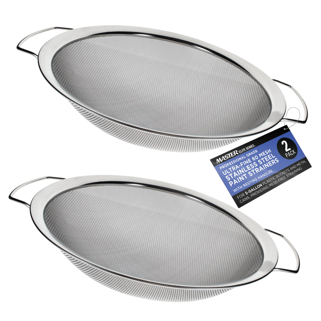 Stainless Steel Paint Strainer, 2 Pack - Fits Over 5 Gallon Paint Bucket Cans, Strains Filters Removes Debris, Particles, Impurities From Coating