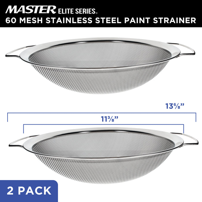 Stainless Steel Paint Strainer, 2 Pack - Fits Over 5 Gallon Paint Bucket Cans, Strains Filters Removes Debris, Particles, Impurities From Coating and Liquids - Drain, Rinse Food
