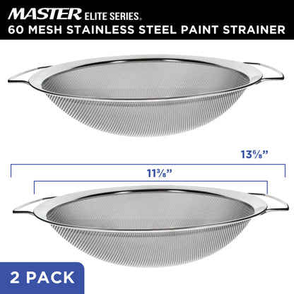 Stainless Steel Paint Strainer, 2 Pack - Fits Over 5 Gallon Paint Bucket Cans, Strains Filters Removes Debris, Particles, Impurities From Coating