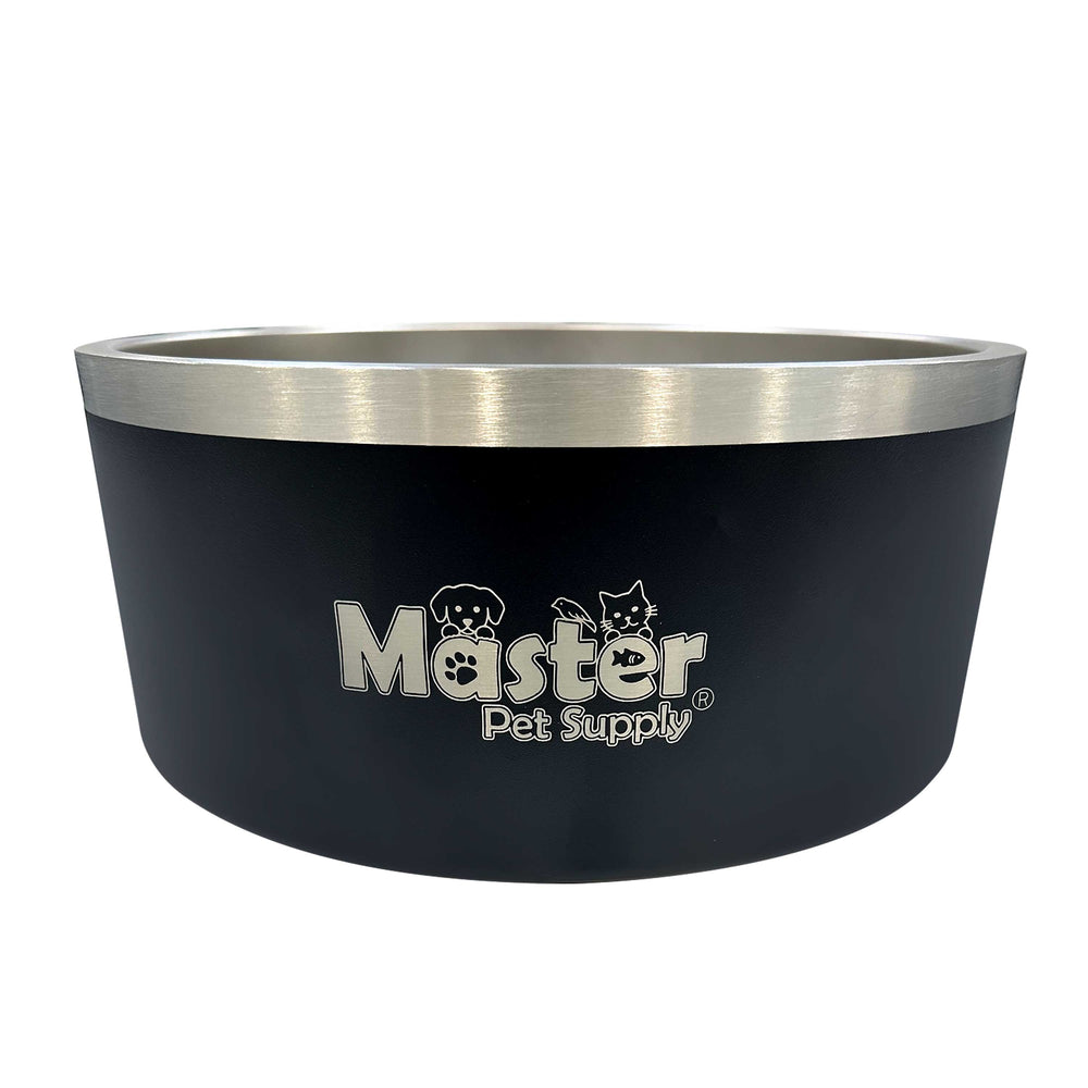 Master Pet Supply 60 oz Stainless Steel Double Wall Pet Bowl – Skid-Free, Large Capacity, Durable & Easy to Clean