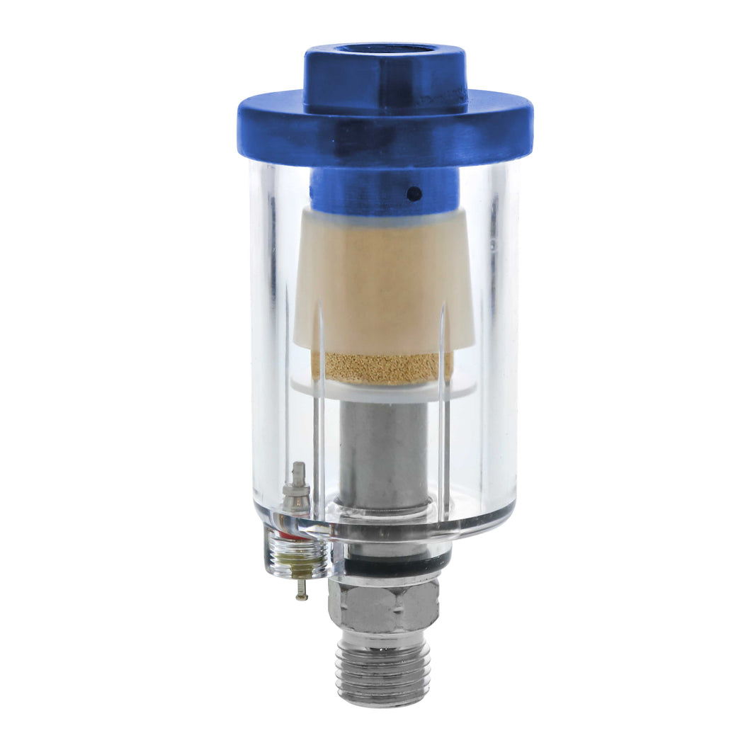 Mini In-Line Air Filter - Water & Oil Separator with Drain Valve - Water Trap, Air Dryer, Removes Moisture, Dirt - Use on Compressor Hose, Pneumatic