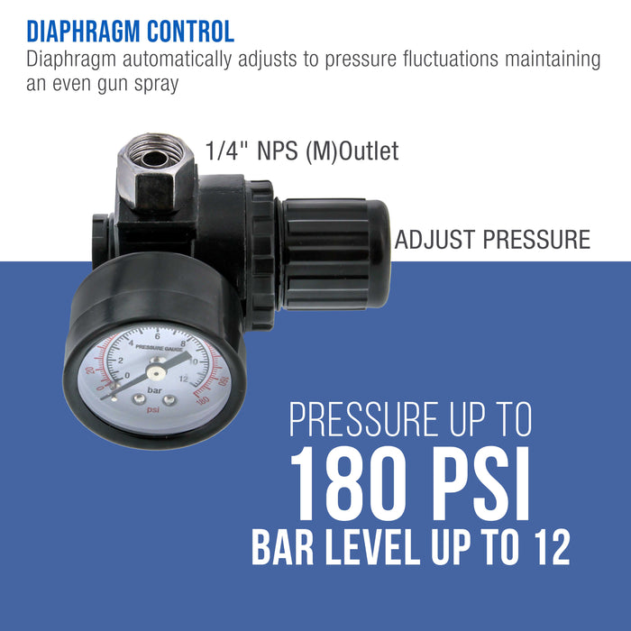 True Micrometer Spray Gun Air Regulator with Gauge