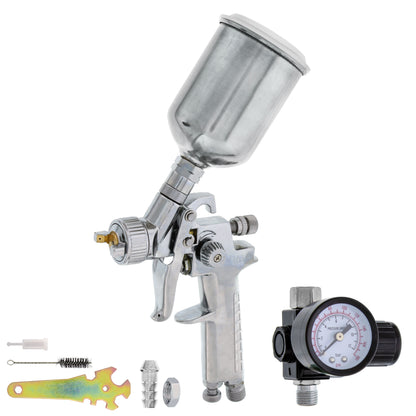Automotive HVLP Spray Gun - 1.2mm Fluid Tip Gravity Feed Paint Sprayer - Mini Auto Paint Gun for Car Painting, Primer, Topcoat & Touch-Up