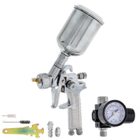 Automotive HVLP Spray Gun - 1.0mm Fluid Tip Gravity Feed Paint Sprayer - Mini Auto Paint Gun for Car Painting, Primer, Topcoat & Touch-Up