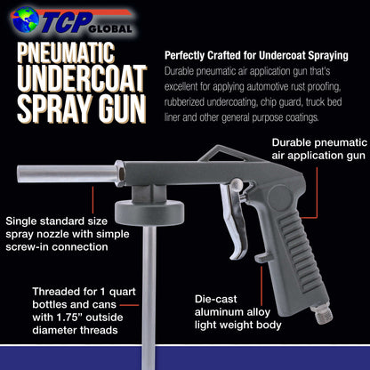 Air Undercoating Spray Gun - Pneumatic Automotive Sprayer for Applying Sprayable Bed Liner Coating, Rubberized Truck Undercoating, Rust Proofing