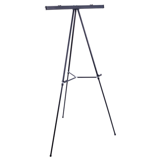 66" High Boardroom Black Aluminum Flipchart Display Easel and Presentation Stand - Large Adjustable Floor and Tabletop Portable Tripod, Holds 25 lbs