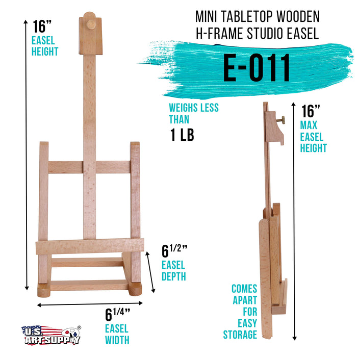 U.S. Art Supply Super Solana Adjustable Wood Desk Table Easel
