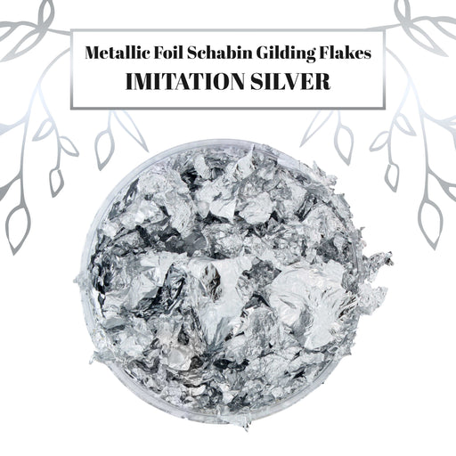 Metallic Foil Schabin Gilding Flakes, Imitation Silver10 Gram Bottle - Metal Leaf Foil Flakes for Resin, Nails, Crafts, Painting, Jewelry, Slime, Arts and Crafts