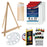 U.S. Art Supply 28-Piece Artist Oil Painting Set with 12 Vivid Oil Paint Colors, 12" Easel, 3 Canvas Panels, 10 Brushes, Painting Palette - Students