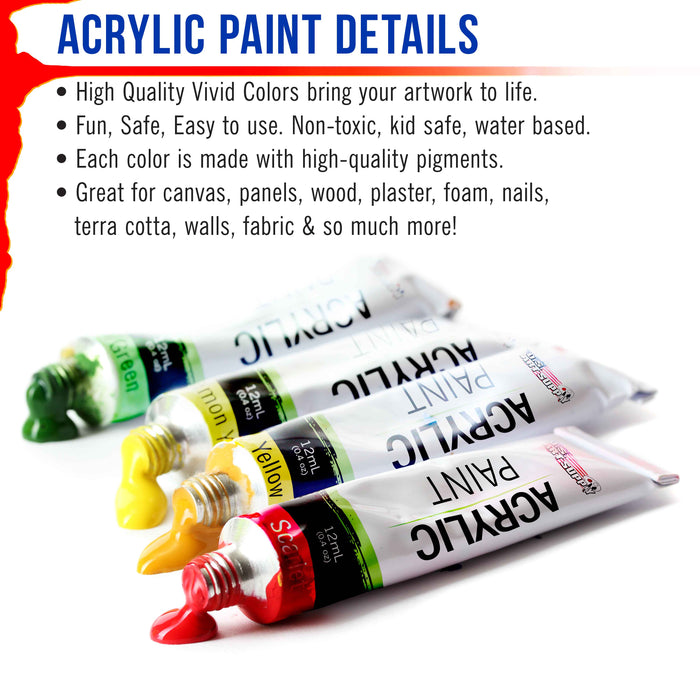 24colors 12ml Textile Fabric Paints Set Cloth Painting Acrylic