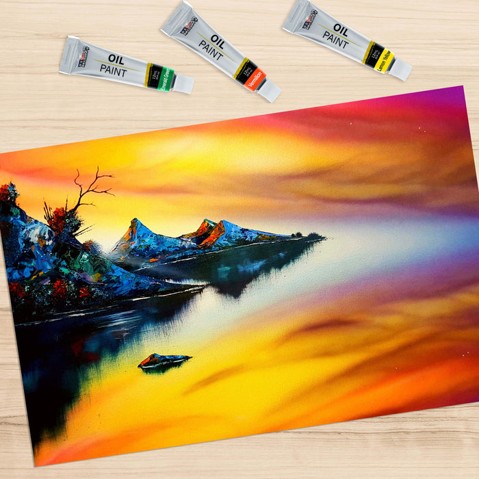 U.S. Art Supply Professional Oil Paint Set - 24 Vibrant Colors in 12ml Tubes for Canvas, Wood & Art Surfaces - Oil Based Paint for Artists, Adults & Students