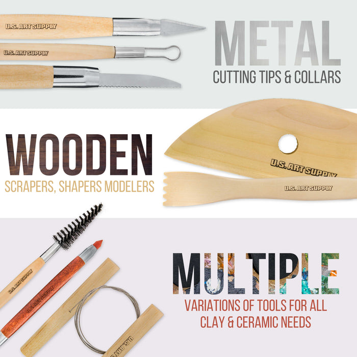 Pottery & Clay Tools Set (53-Piece) - Includes Pottery Tools, Canvas Case for Sculpting, Ceramics, and Easy Storage & Transport