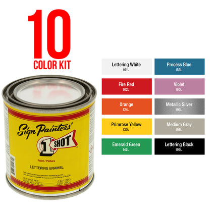 Primary 10 Color Enamel Kit, 1/4 Pint